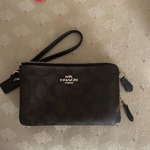 Coach Black and Brown Wristlet